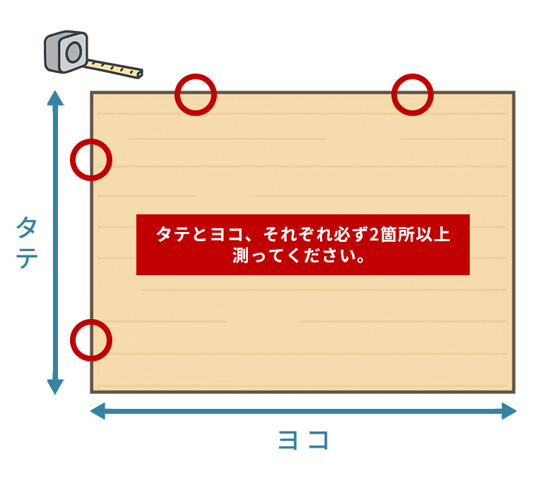 お部屋の「タテ」と「ヨコ」を測る