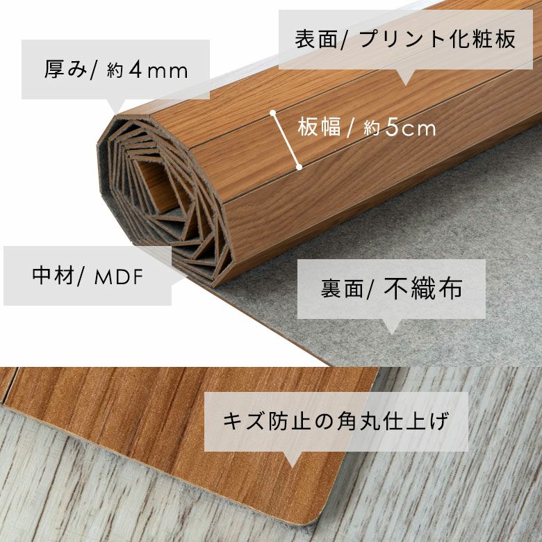 8畳　フローリング　ウッドカーペット　アイボリー　 楽天市場】軽量 ウッドカーペット 江戸間 8畳用 特殊エンボス加工 約
