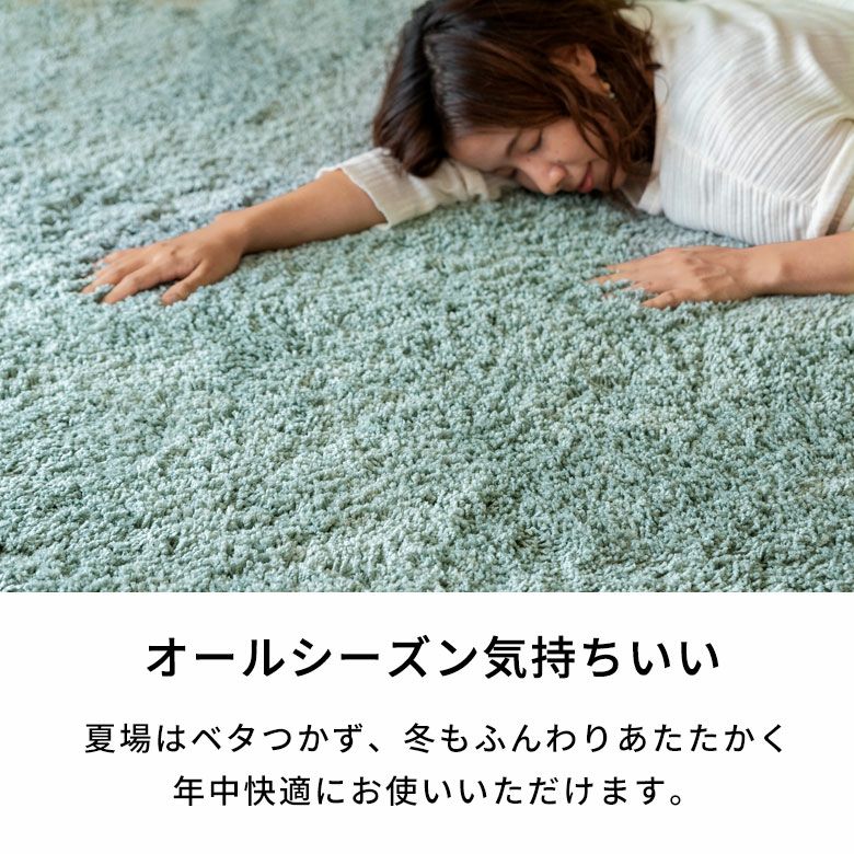 防音効果とさらさらの触り心地で快適なマイクロファイバーシャギーラグ