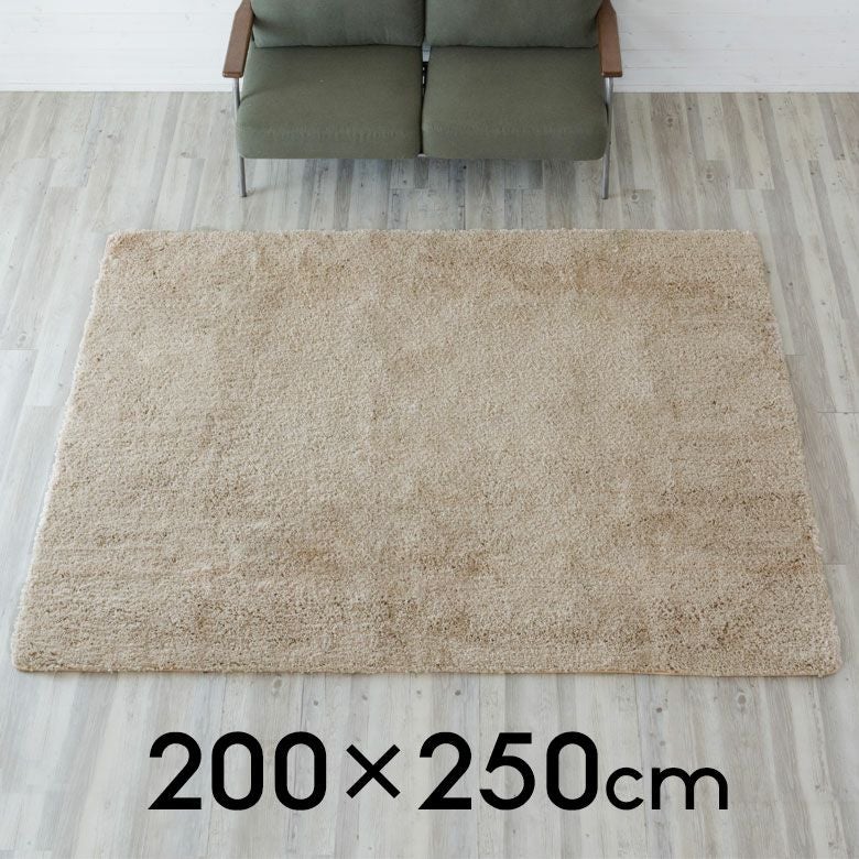 ラグ 洗える 200×250 シャギーラグ【滑り止め付 ラグマット