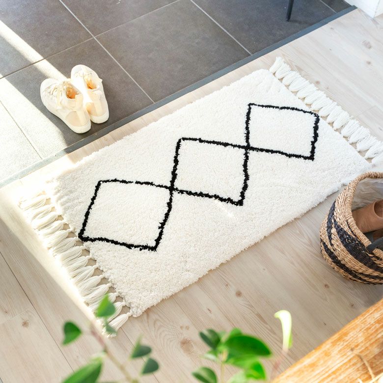 玄関マット ラグマット 約50cm×80cm ベニオワレン風 ベニオワレン風