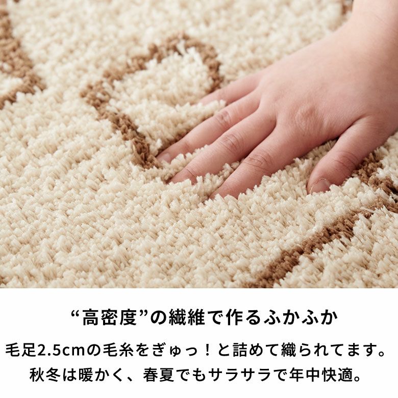 ラグ ラグマット 約 130×190cm ベニオワレン風 長方形 滑り止め 付き
