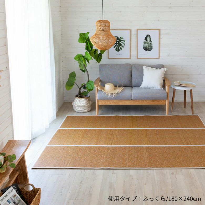 夏の足元をさらりと爽やかにする薄手のい草ラグ 約180×240cm 抗カビ