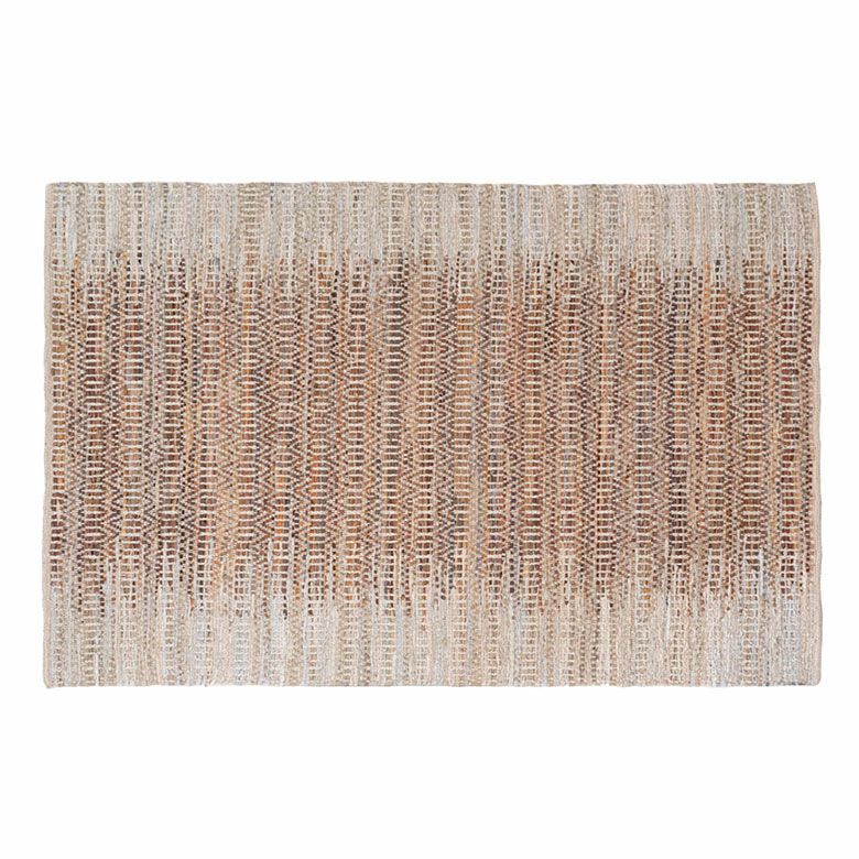ラグ ラグマット 約 130×190 cm 長方形 ジュート 麻 レザー 革