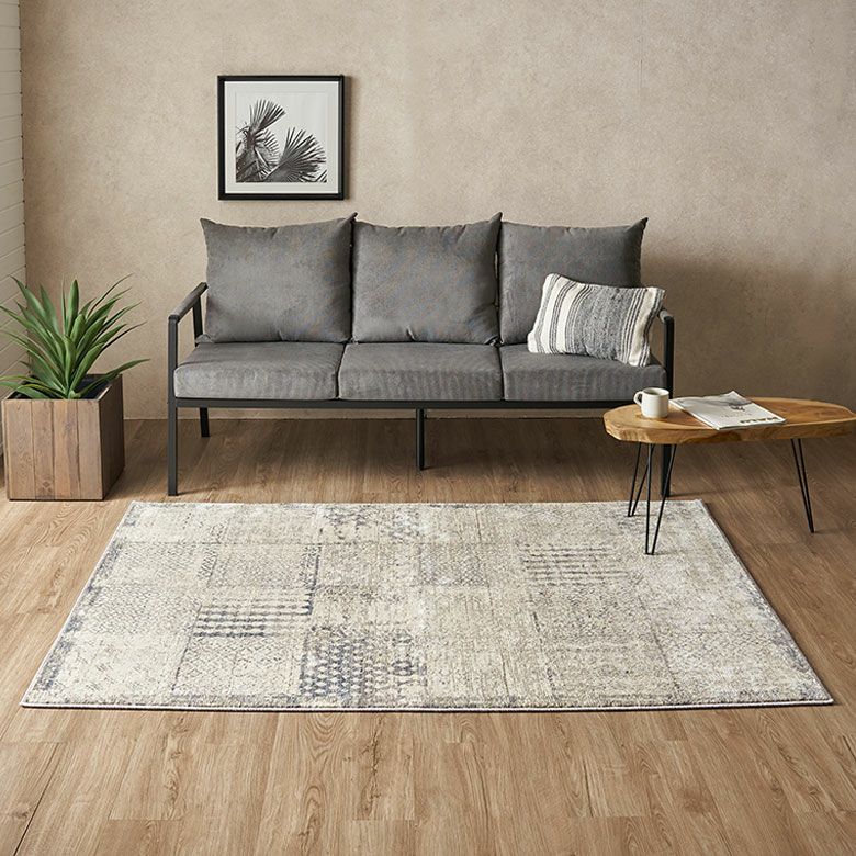 ペルシャ風パッチワークラグ 133×190cm ウィルトン織 ホットカーペット