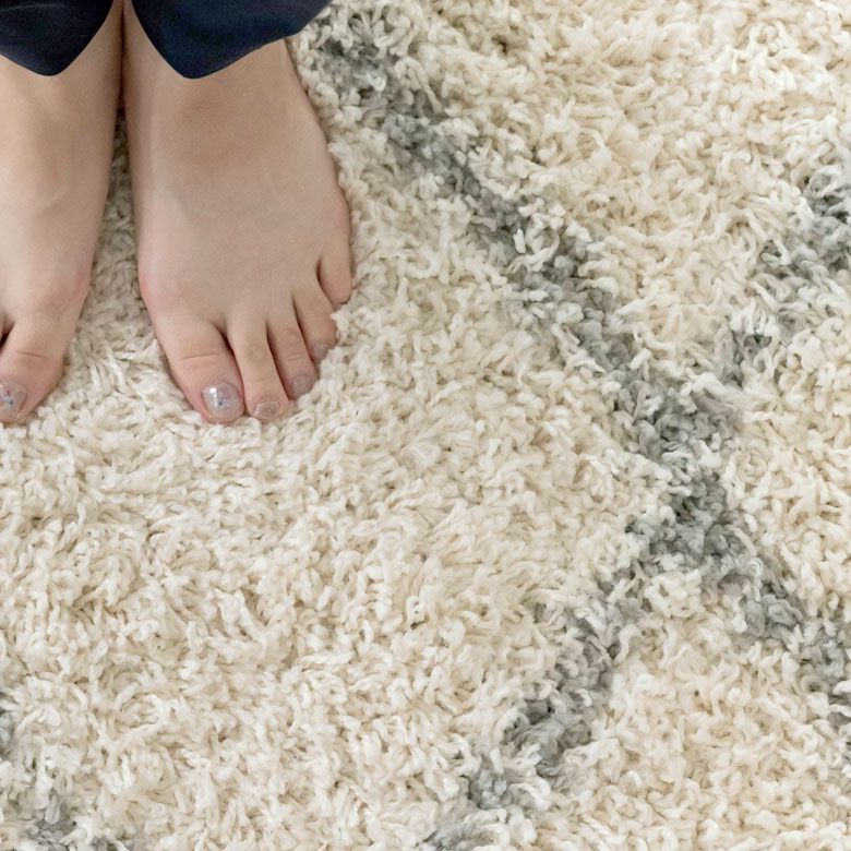 ベニオワレン風シャギーラグ 200×200cm モロカンデザイン ダイヤ柄