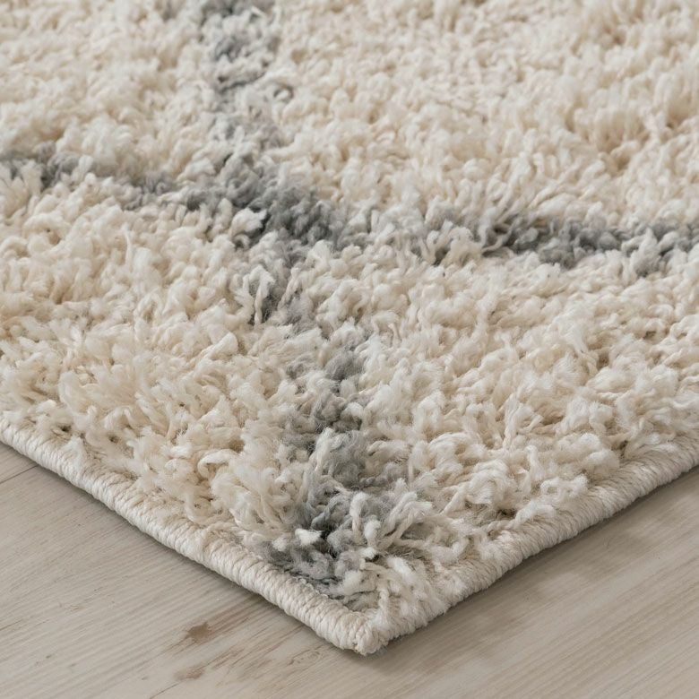 ベニオワレン風シャギーラグ 200×200cm モロカンデザイン ダイヤ柄
