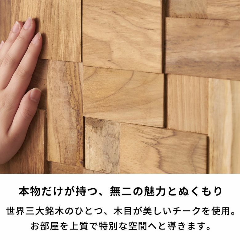 ウォールパネル 壁材 10枚 天然木 木製 木材 チークウッド 約 W 30cm D