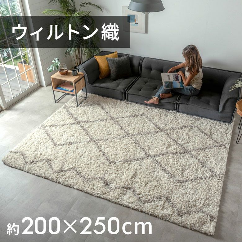 モロッカン柄 ウィルトン織り ラグ 200x250cm [eg84384] | DIY床材